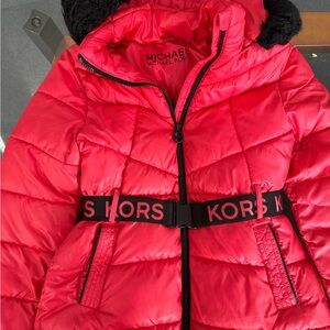 Michael Kors Kids Vibrant Red Puffer Coat